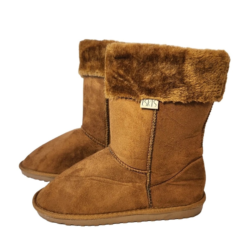 Eskis Winter Boots Womens Size 8 Brown Faux Fur Lined‎ Snow Boot Ladies Footwear
